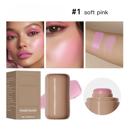 3In1 Cheek Lip Tinted Moistured Blush Stick Waterproof