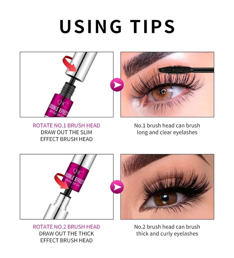 QIC Double Effect 4D Mascara Waterproof Natural