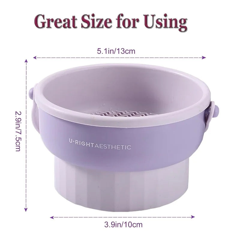 Makeup Brush Cleaner Mat 3 in 1 Silicone Washing Bowl