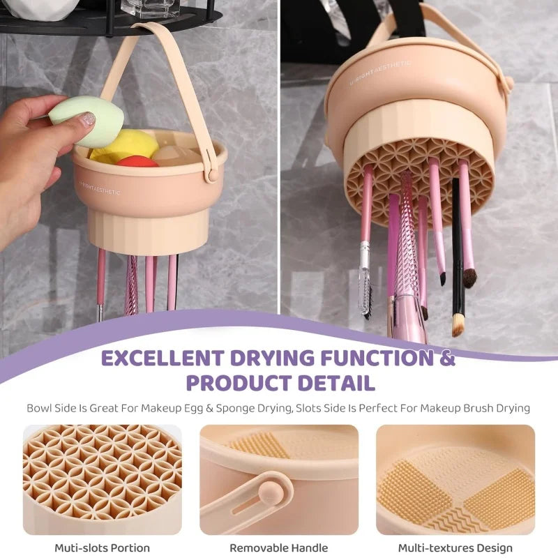 Makeup Brush Cleaner Mat 3 in 1 Silicone Washing Bowl