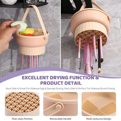 Makeup Brush Cleaner Mat 3 in 1 Silicone Washing Bowl