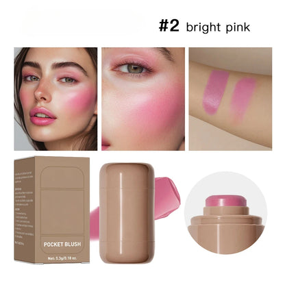 3In1 Cheek Lip Tinted Moistured Blush Stick Waterproof