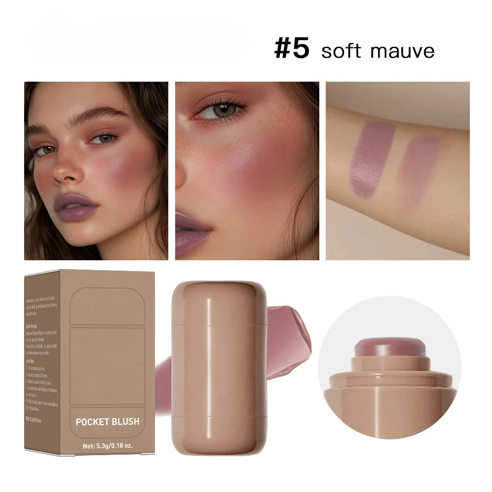 3In1 Cheek Lip Tinted Moistured Blush Stick Waterproof
