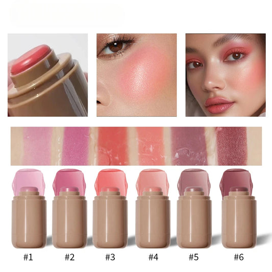 3In1 Cheek Lip Tinted Moistured Blush Stick Waterproof